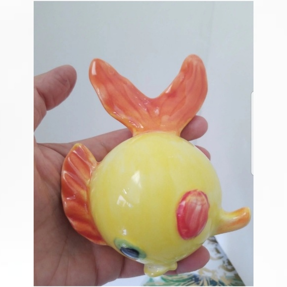 Fish decor Blowfish yellow & orange tail home - Picture 7 of 8